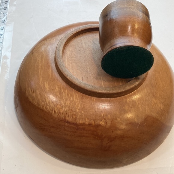 Oregon Myrtle Wood Bowl & VTG. Utensil Cup Organizer EUC VTG Mid Century Modern - Picture 3 of 16